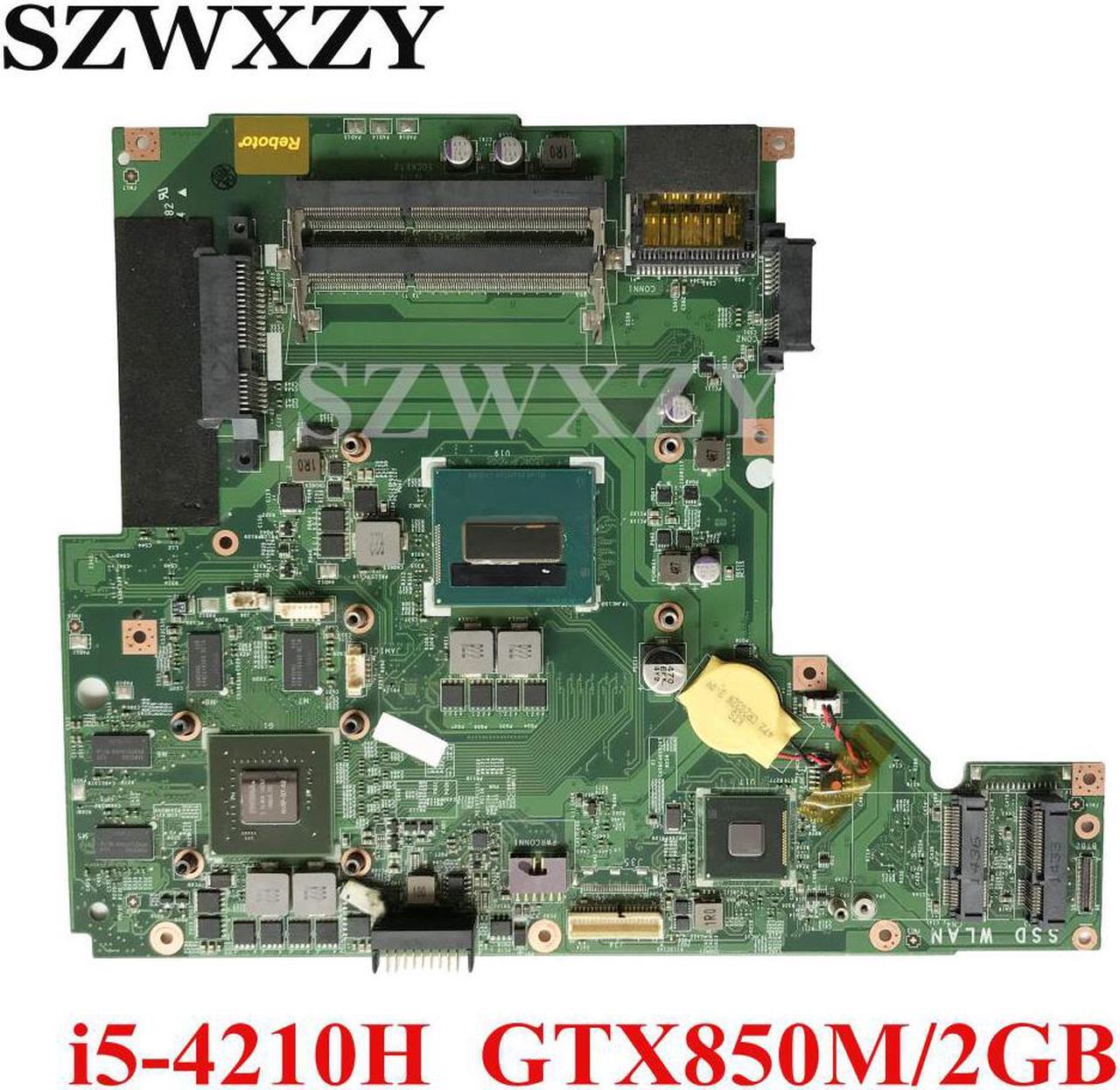 Main image of For MSI GE60 GP60 Laptop Motherboard MS-16GH1 VER:1.0 With SR1Q0 i5-4210H CPU GTX850M/2GB DDR3L