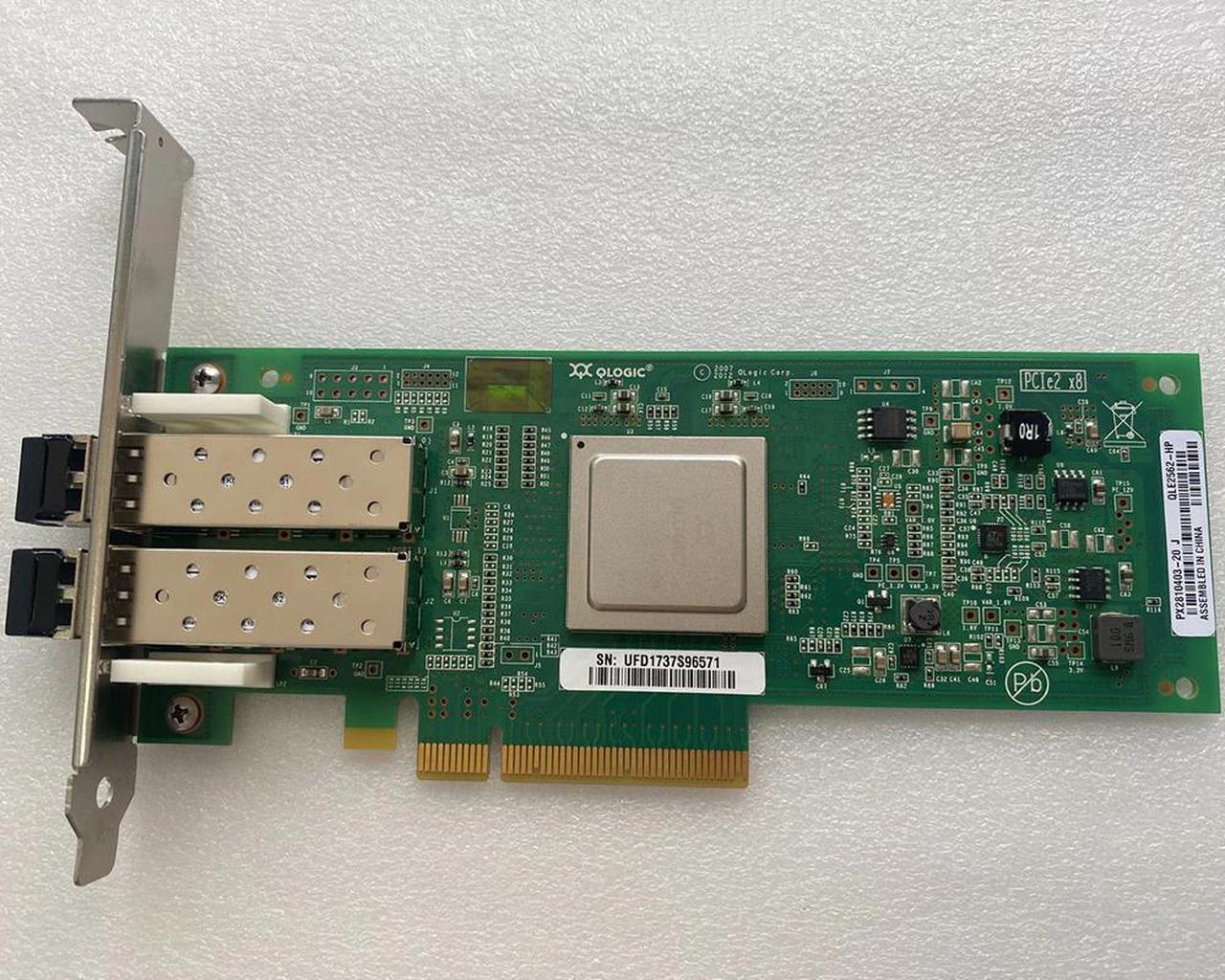 Pulled AJ764A AJ764-63002 489191-001 QLogic QLE2562 PCIe 8GB FC HBA 584777-001 2x SFP