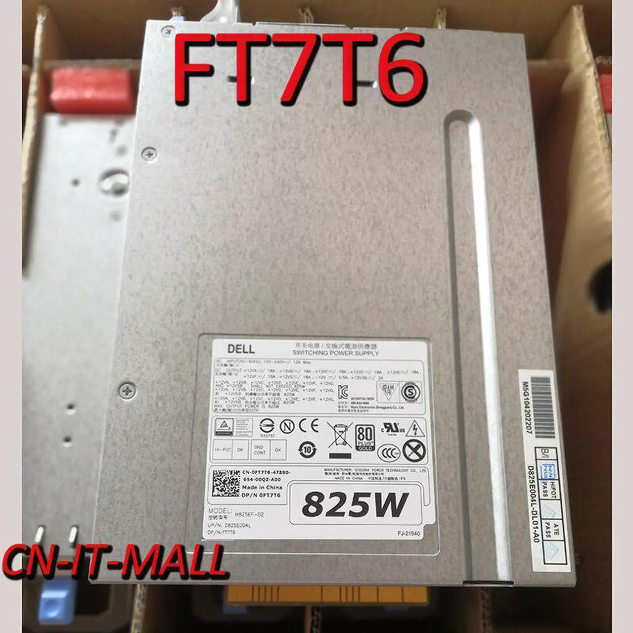 Main image of FT7T6 C2TXD W1FJK H825EF-02 825W Switching Power Supply for T7910 5810 7810 7610