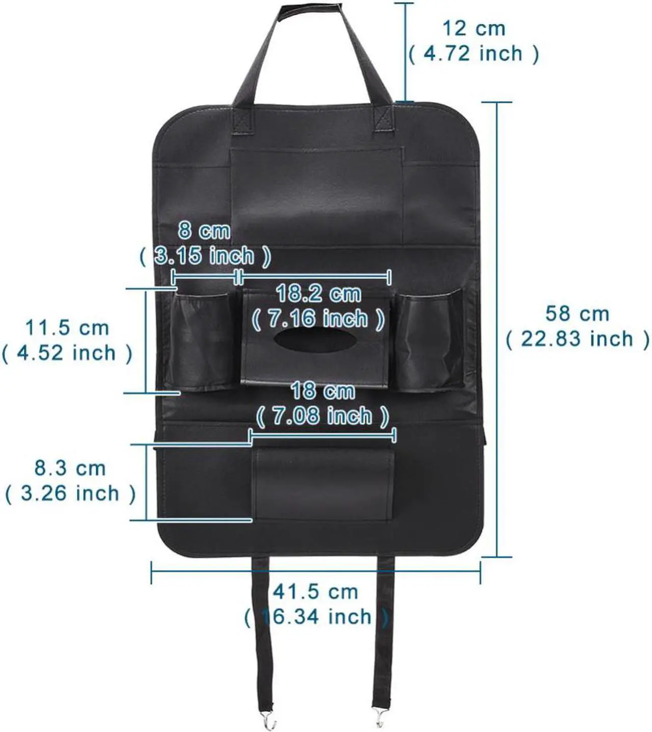 Alt view image 3 of 4 - Organizador para asiento trasero de coche, alfombrillas impermeables y duraderas, bolsa de almacenamiento para asiento trasero, viaje de carretera, elementos esenciales