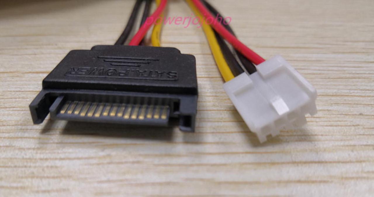 Main image of SATA 15Pin Male to 4Pin Female FDD floppy adapter hard drive power cables 18cm computer power extension cord