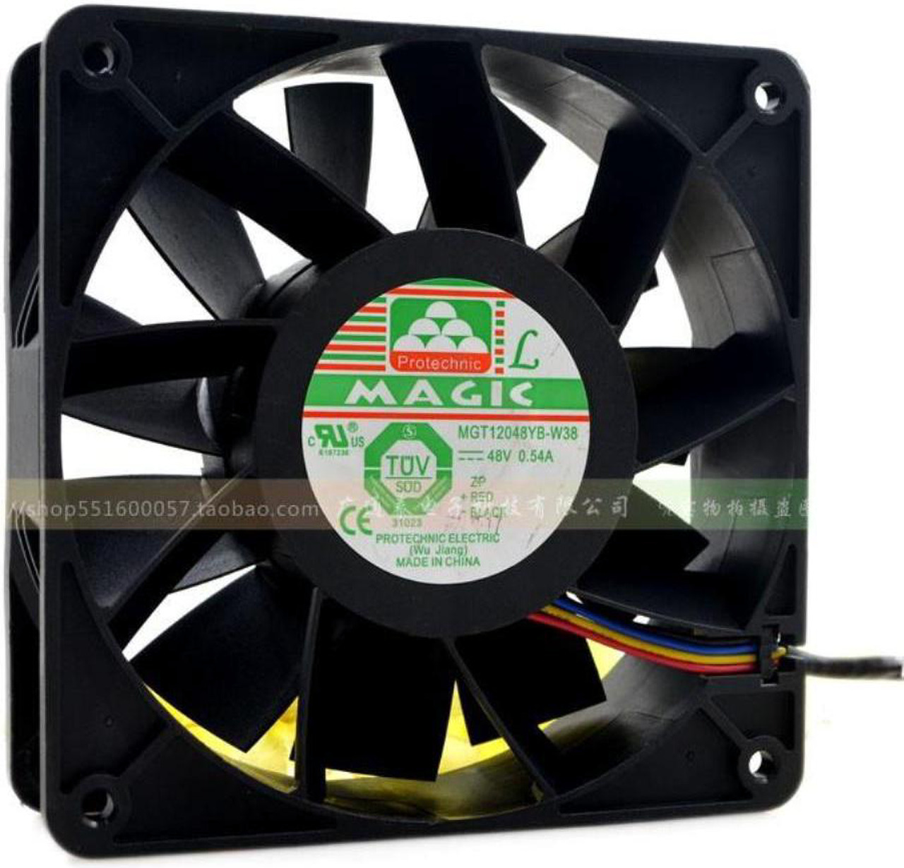 Ventola Di Raffreddamento Yongli MGT12048YB-W38, 12cm, 48V 0.54A, 4 Fili PWM, Nuova