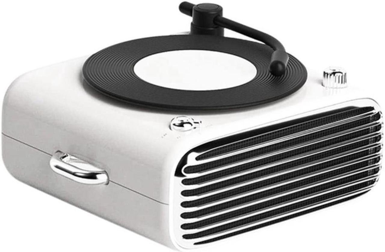 D10 Retro Turntable Bluetooth Speaker Aroma Speaker Diffuser Subwoofer Record Player - White