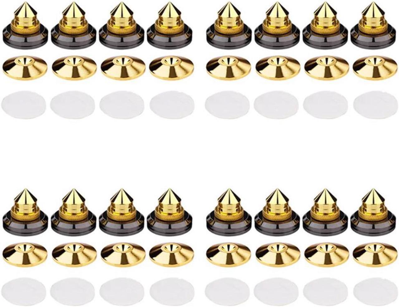 16 Set Gold Speaker Spike With Floor Discs Stand Foot Isolation Spikes Professional Speaker Accessories