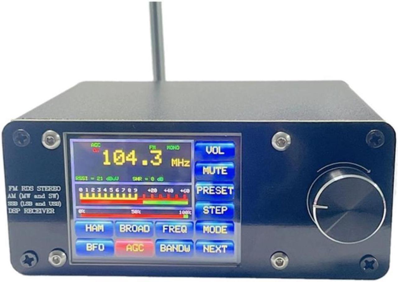 Upgrade All Band Si4732 RDS Stereo Radio DSP Receiver FM AM LW(MW SW) SSB +2.4Inch Touch LCD +Whip Antenna +