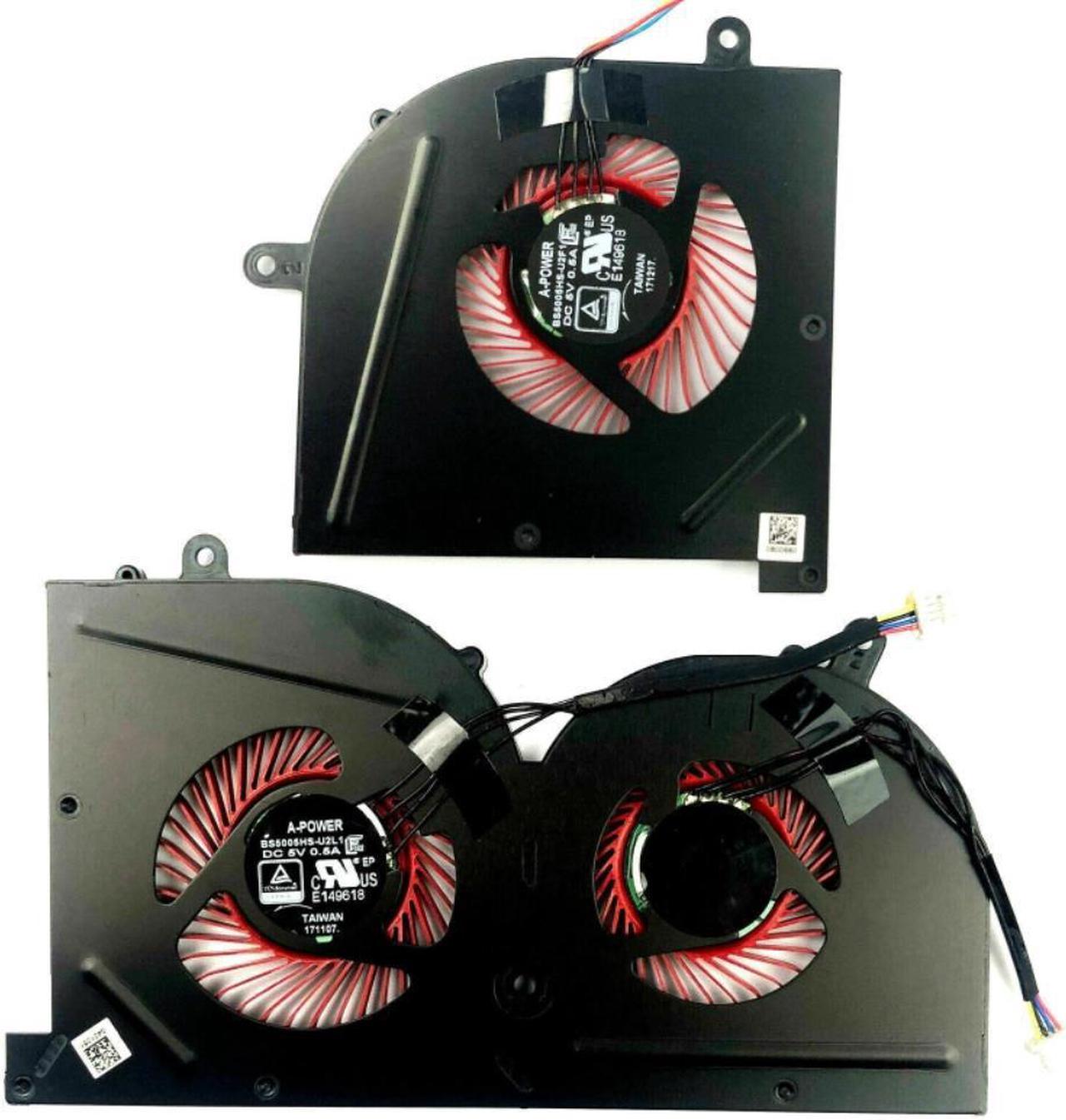 CPU & GPU Cooling Fan For MSI GS63 GS63VR GS73 GS73VR MS-16K2 MS-17B1 BS5005HS-U2F1 DC 5V 4-pin 4-wires Laptop Radiator