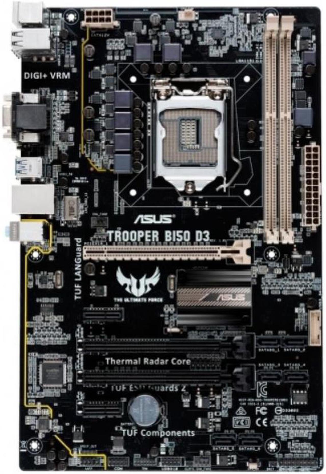 LGA 1151 Motherboard ASUS TROOPER B150 D3 Motherboard 1151 DDR3 32GB PCI-E 3.0 SATA III USB3.0 ATX  For Core i3-7100T i5-6600