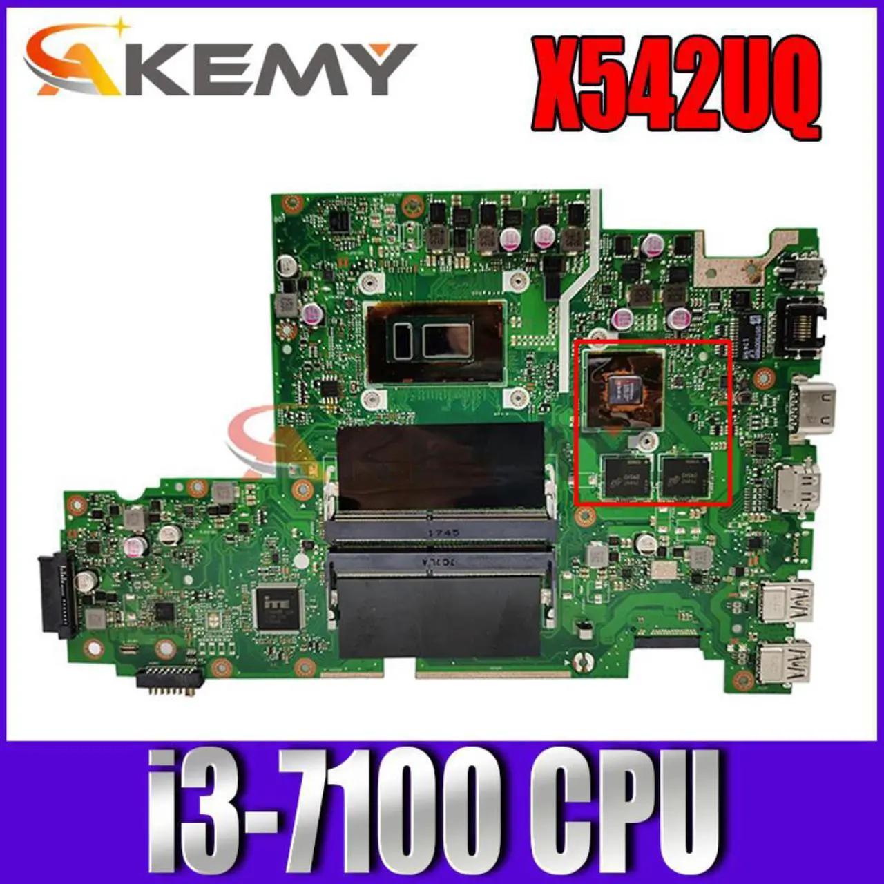 Main image of X542UQ motherboard for ASUS VivoBook X542UF X542UR X542U FL8000U V587UN X542UN X542UQR Notebook motherboard i3-7100