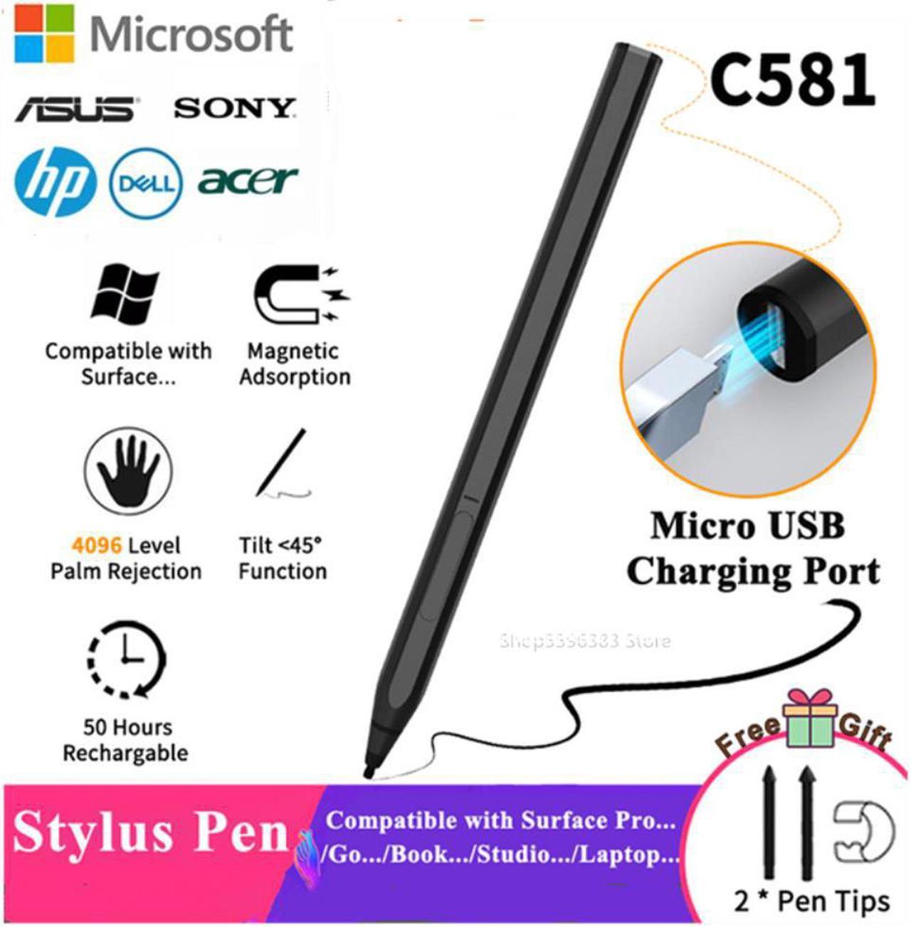 Rechargeable MPP 2.0 Tilt Pen For HP Spectre x360 2-in-1 Laptop 16-f0xxx HP Tablet 11-be0xxx 4096 Stylus Pen