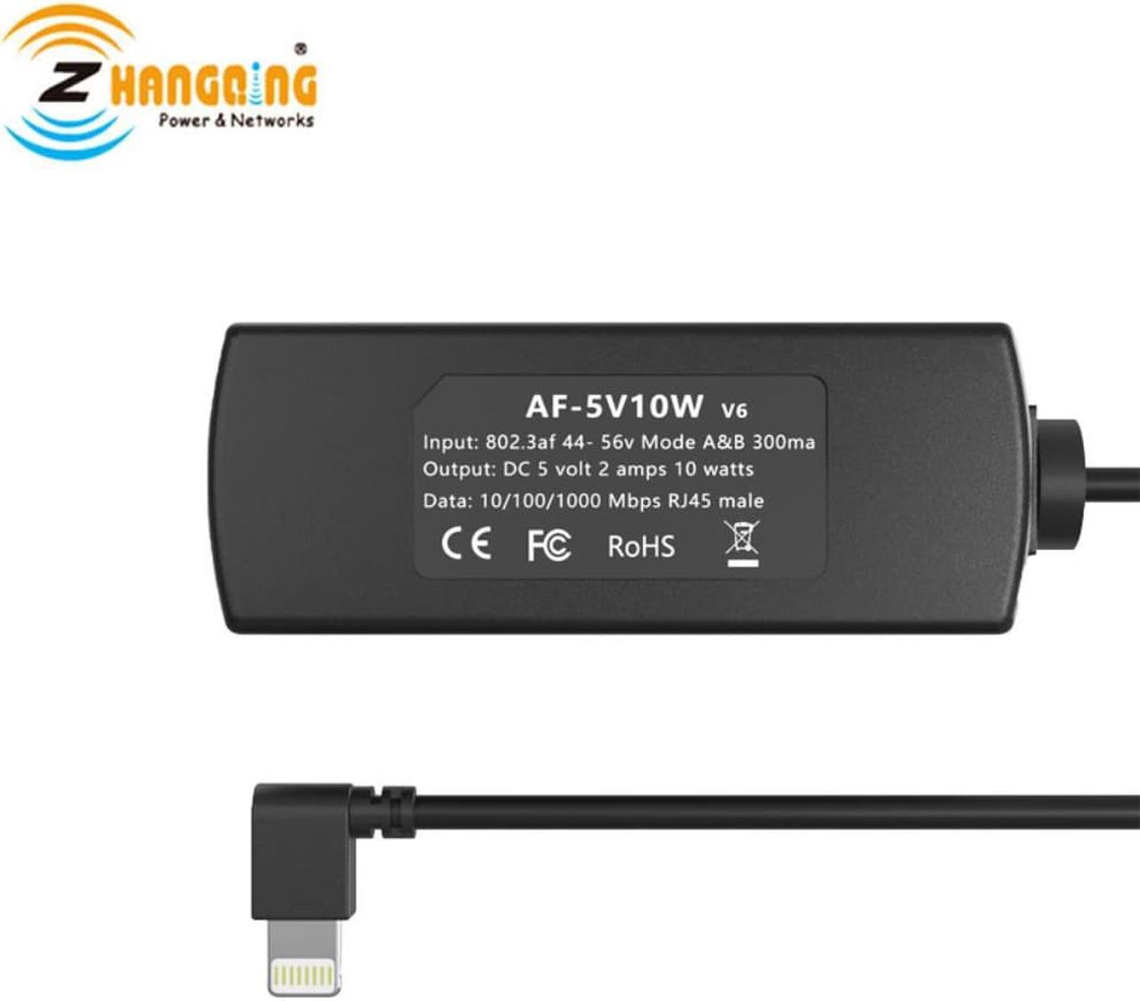 Alt view image 2 of 3 - PoE Lightning Adapter 5V Charger Ethernet 802.3af power for Mounted Tablets and IPAD lightning Phone devices Power Only