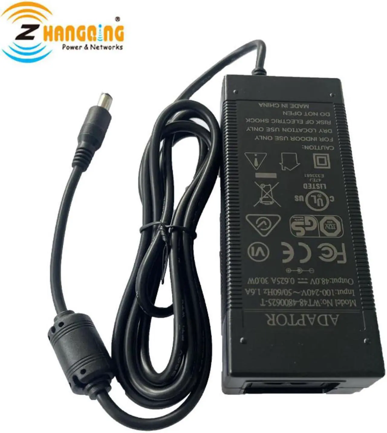 Alt view image 3 of 3 - 48V 30W AC-DC Power Supply Power Adapter DC Plug with Power Cord for PoE Products CCTV network