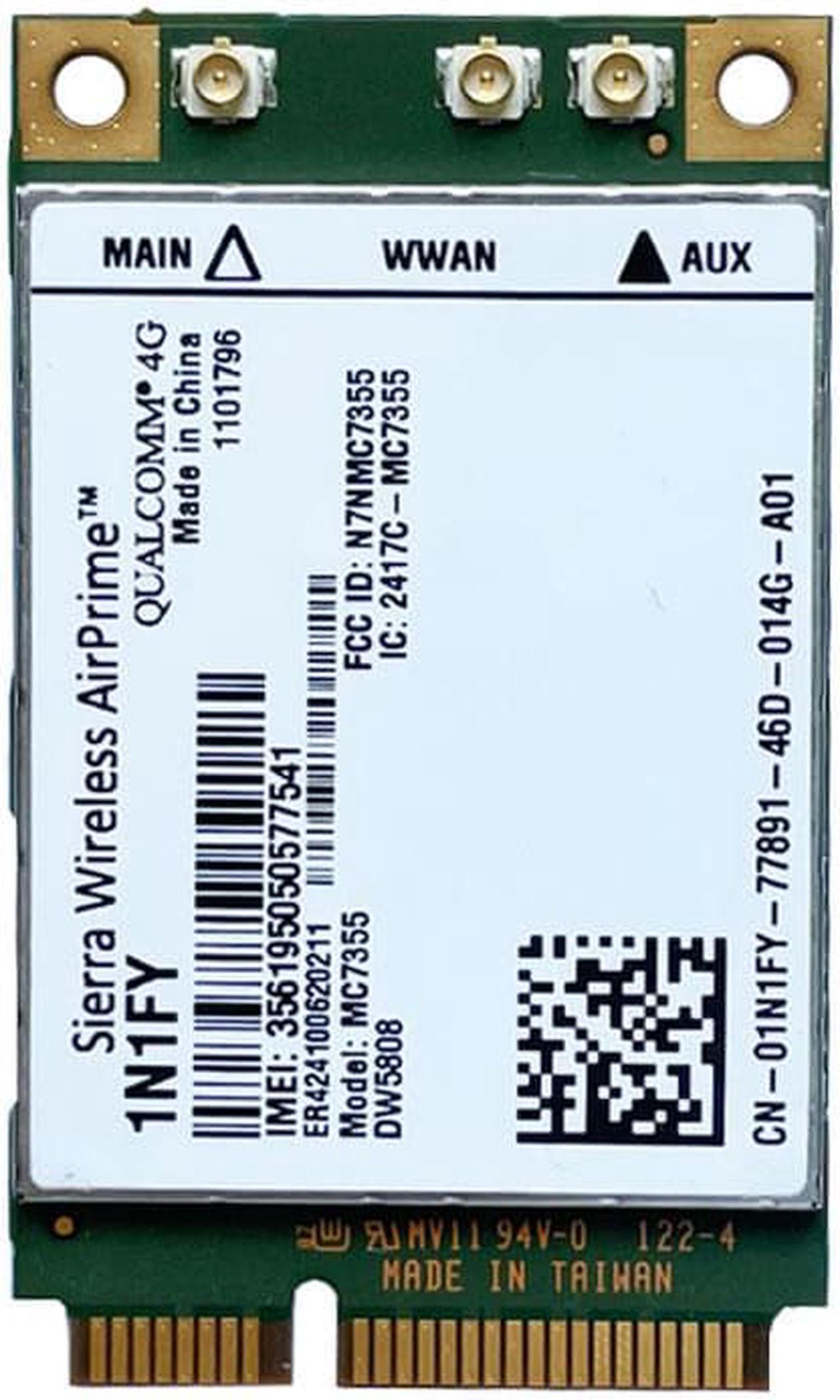 Alt view image 2 of 3 - Wireless Airprime MC7355 PCIe LTE / HSPA + GPS 100Mbps Card 1N1FY DW5808 Sierra 4G Module for Dell 1900/2100/850/70