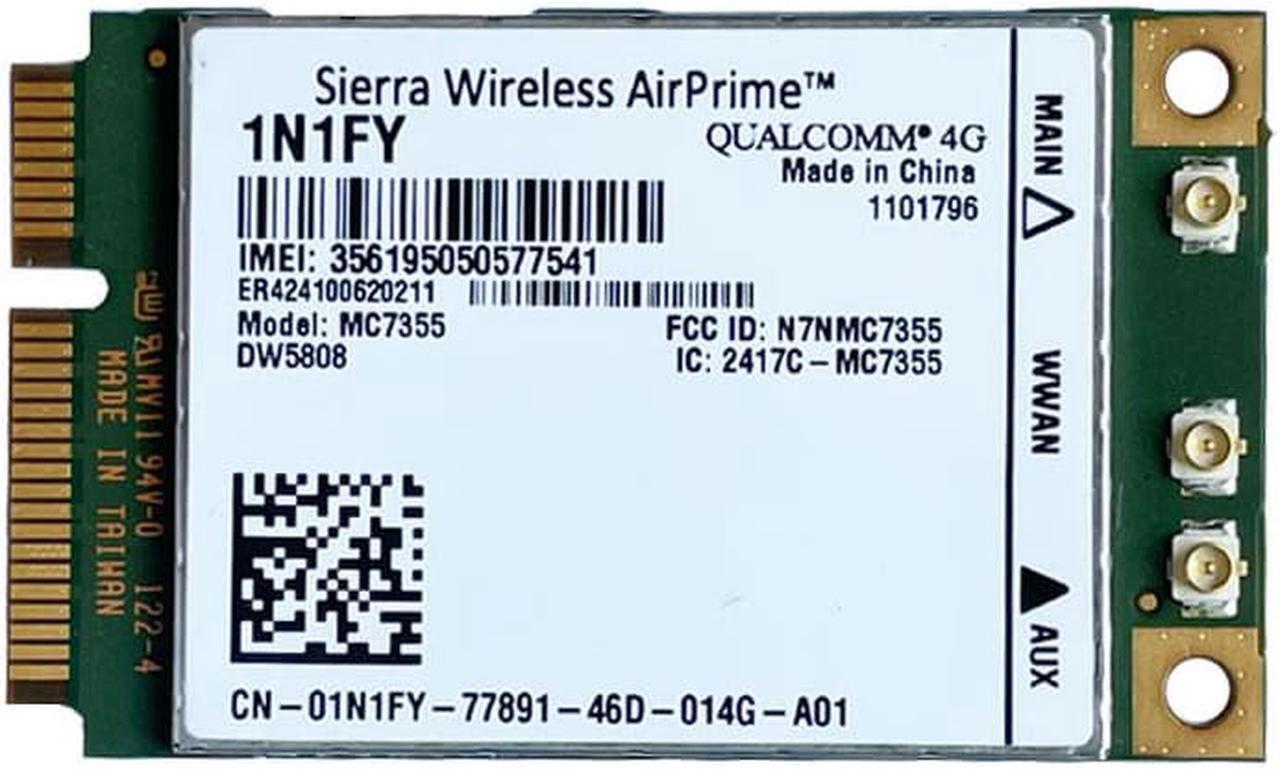 Alt view image 3 of 3 - Wireless Airprime MC7355 PCIe LTE / HSPA + GPS 100Mbps Card 1N1FY DW5808 Sierra 4G Module for Dell 1900/2100/850/70