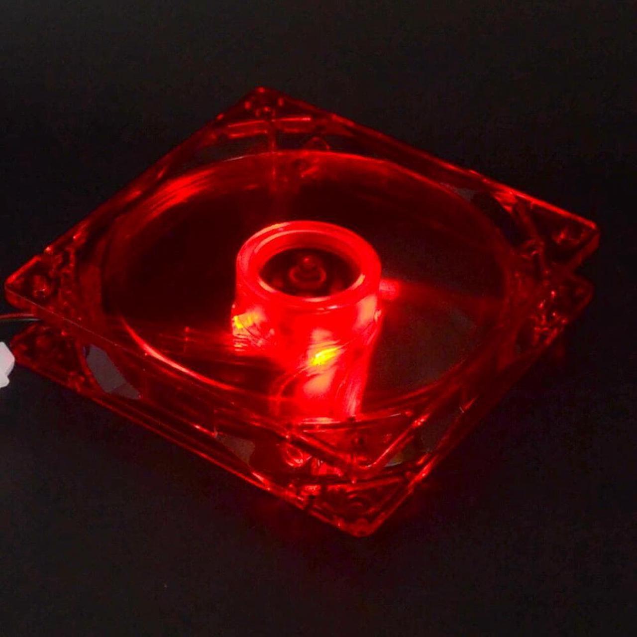 Alt view image 3 of 3 - 12025 12V 4Pin DC Red Light 120MM 12CM 120MMx120MMx25mm PC Comptuer LED cooling 12v Fan