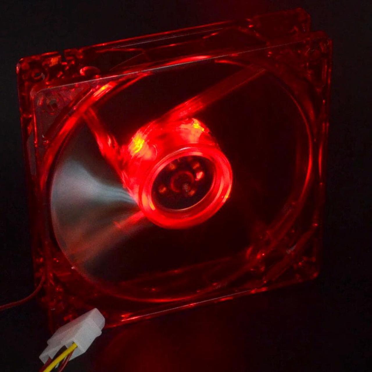 Alt view image 2 of 3 - 12025 12V 4Pin DC Red Light 120MM 12CM 120MMx120MMx25mm PC Comptuer LED cooling 12v Fan
