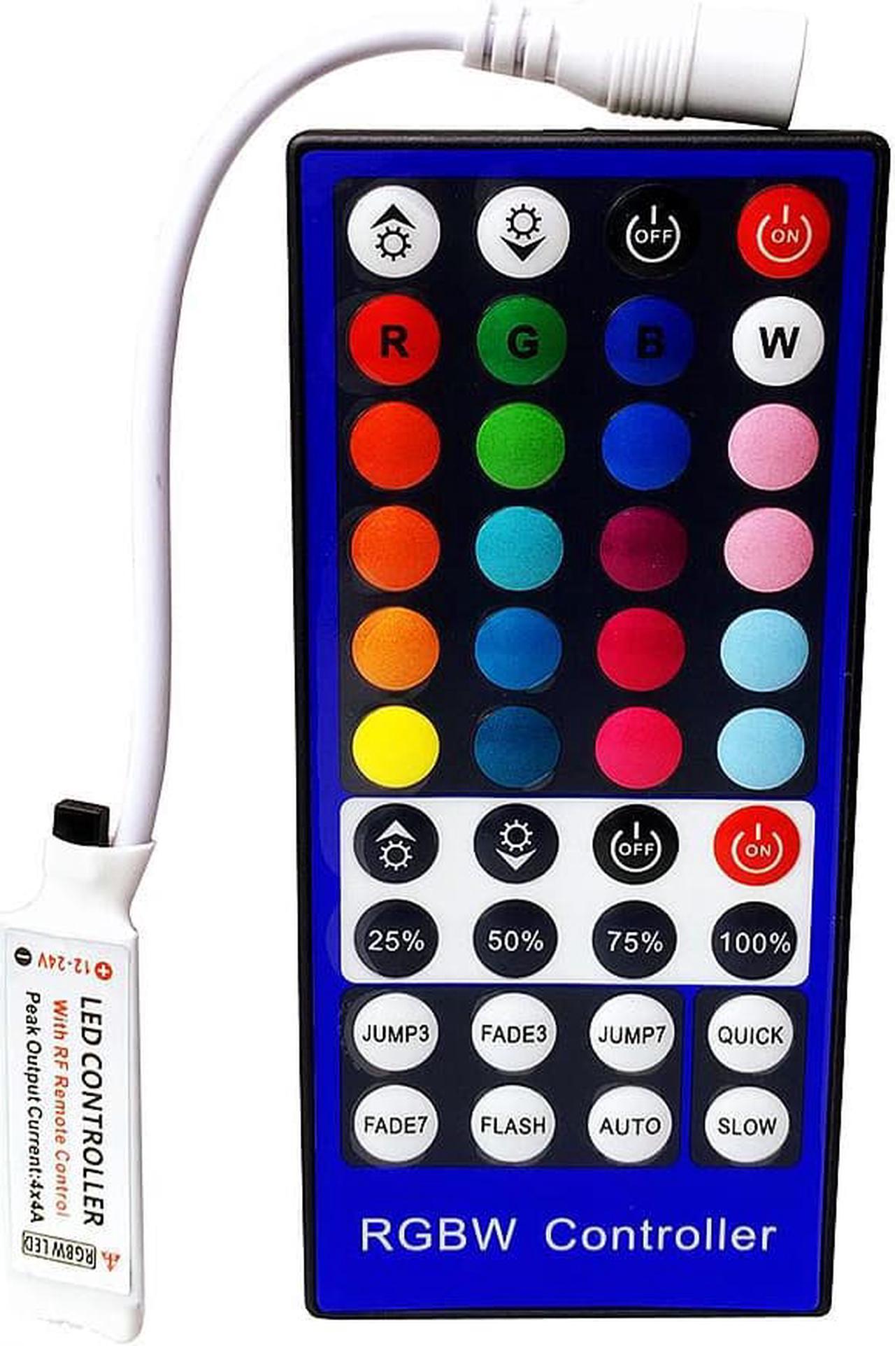 Main image of 4 Channels DC 12V - 24V RGBW LED Controller Dimmer 40Key 5Pins IR Remote Control For SMD 5050 RGBW RGBWW LED Strip Light