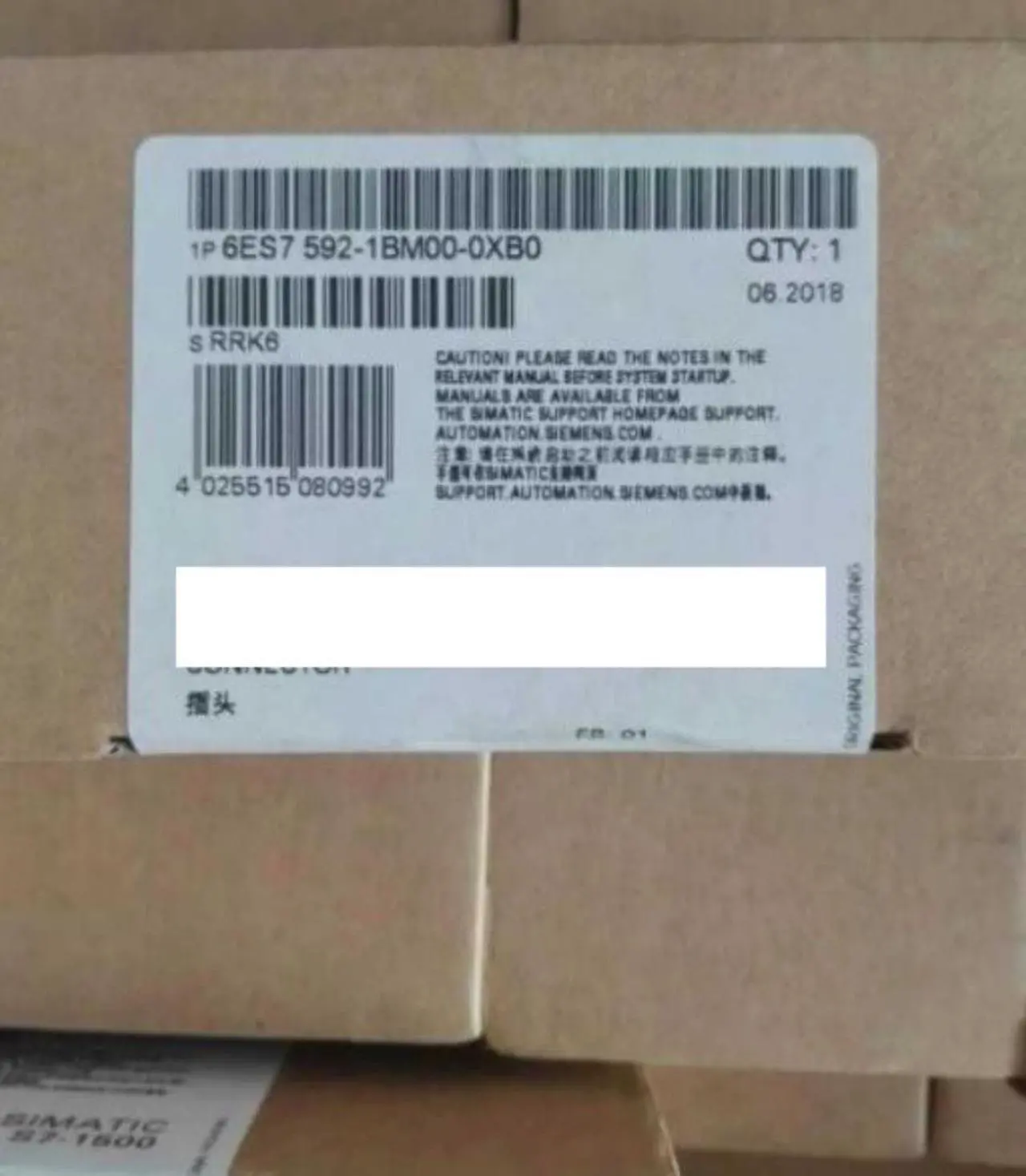 Main image of In box   6ES7592-1BM00-0XB0    6ES7 592-1BMOO-OXBO