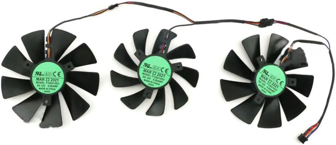 Alt view image 4 of 4 - For POWERCOLOR RX6900XT 6800XT RX6800 6700 Devi Graphics Card Cooling Fan T129215SU