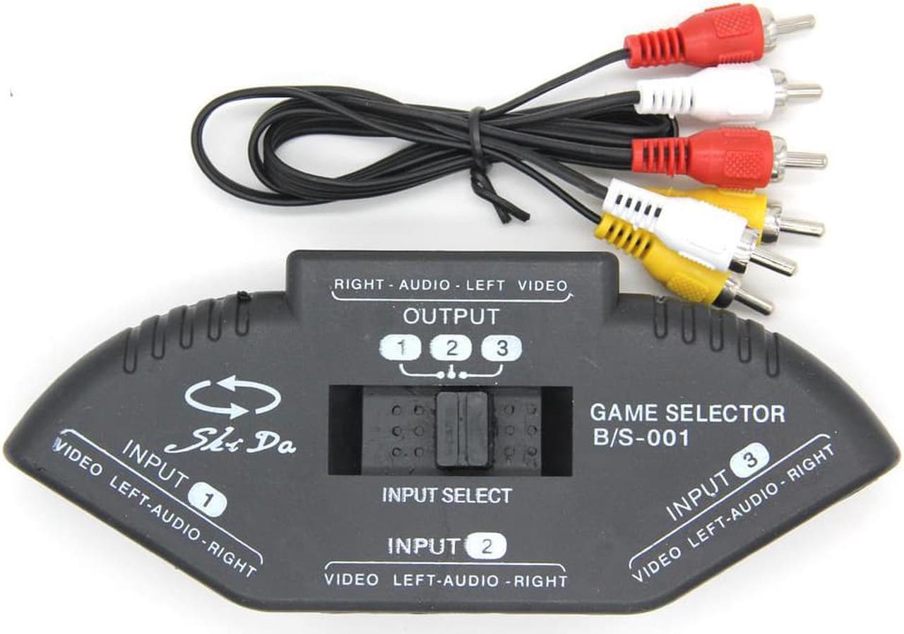 Main image of 3 Ports Video Switcher Game AV Signal Switch Cable AV RCA AV Splitter Audio Converter for XBOX for PS TV