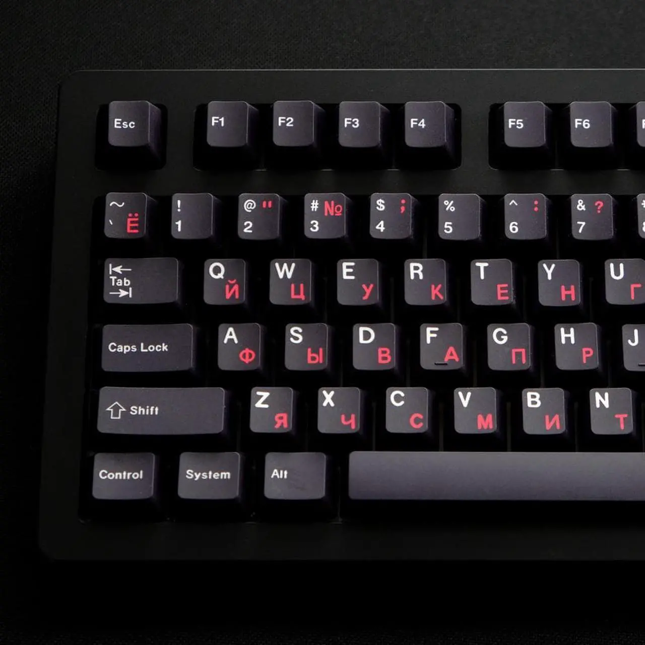 Alt view image 2 of 4 - 156 Keys Black Red Russian Keycaps PBT Dye Sublimation Mechanical Keyboard Keycap Cherry Profile For MX Switches Cherry Keycaps