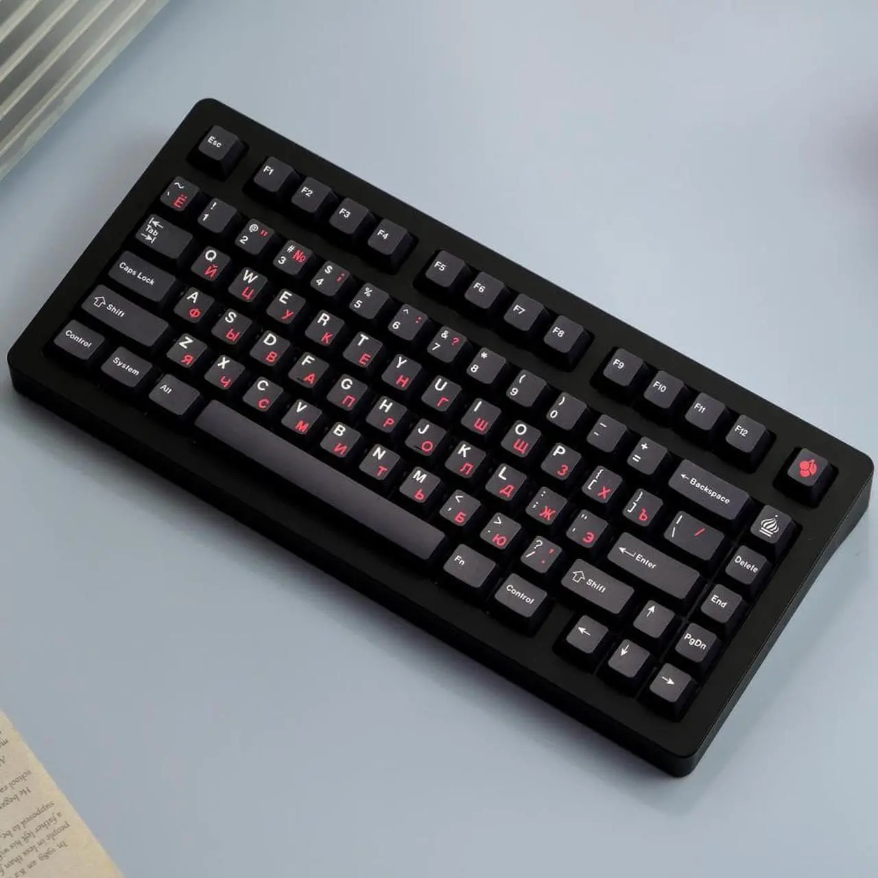 Alt view image 3 of 4 - 156 Keys Black Red Russian Keycaps PBT Dye Sublimation Mechanical Keyboard Keycap Cherry Profile For MX Switches Cherry Keycaps