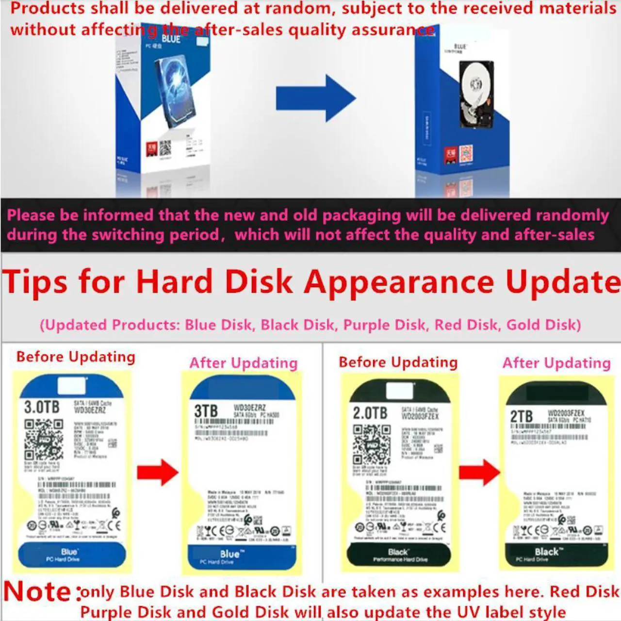 Alt view image 5 of 6 - HDD For WD Blue 500GB 3.5" SATA 6 Gb/s 32MB 7200RPM For Internal Hard Disk For Desktop Hard Drive For WD5000AZLX
