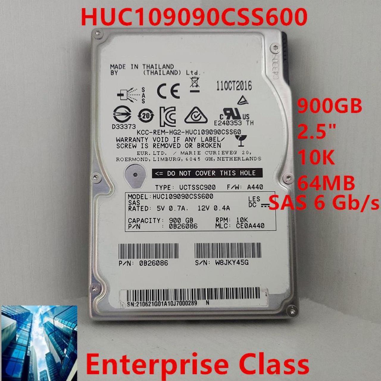 Alt view image 4 of 6 - HDD For Hgst 900GB 2.5" SAS 6 Gb/s 64MB 10K For Internal Hard Drive For Enterprise Class HDD For HUC109090CSS600