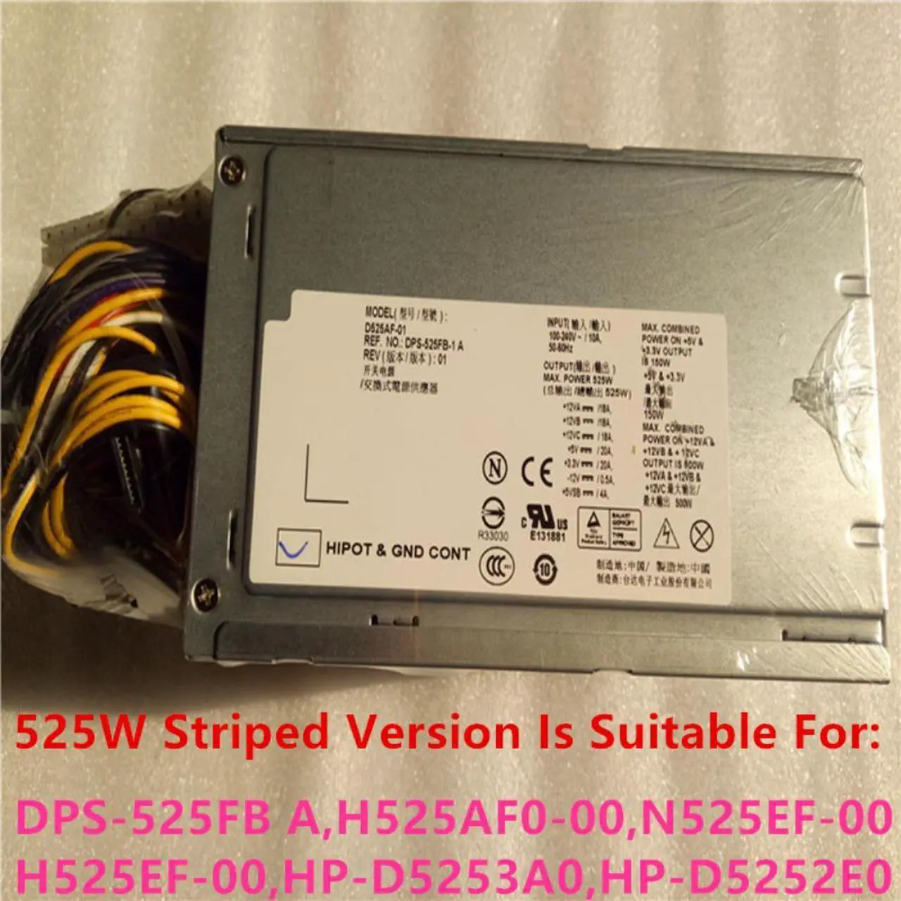 Alt view image 2 of 3 - PSU For Dell T3500 XPS 9100 9000 525W Switching Power Supply DPS-525FB-1 A H525AF-01 D525AF-01 7JVXX V4NC2 M1J3H