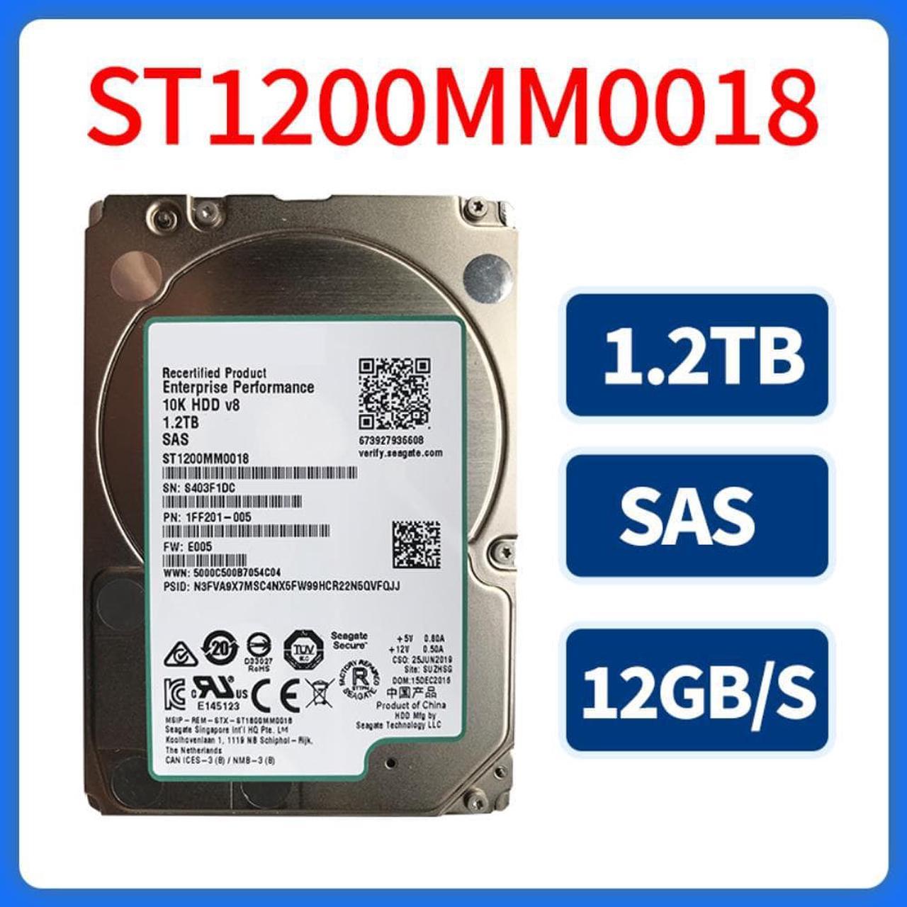 HDD For Seagate 1.2TB 2.5" SAS 12 Gb/s 128MB 10000RPM For Internal HDD For Enterprise Class HDD For ST1200MM0018