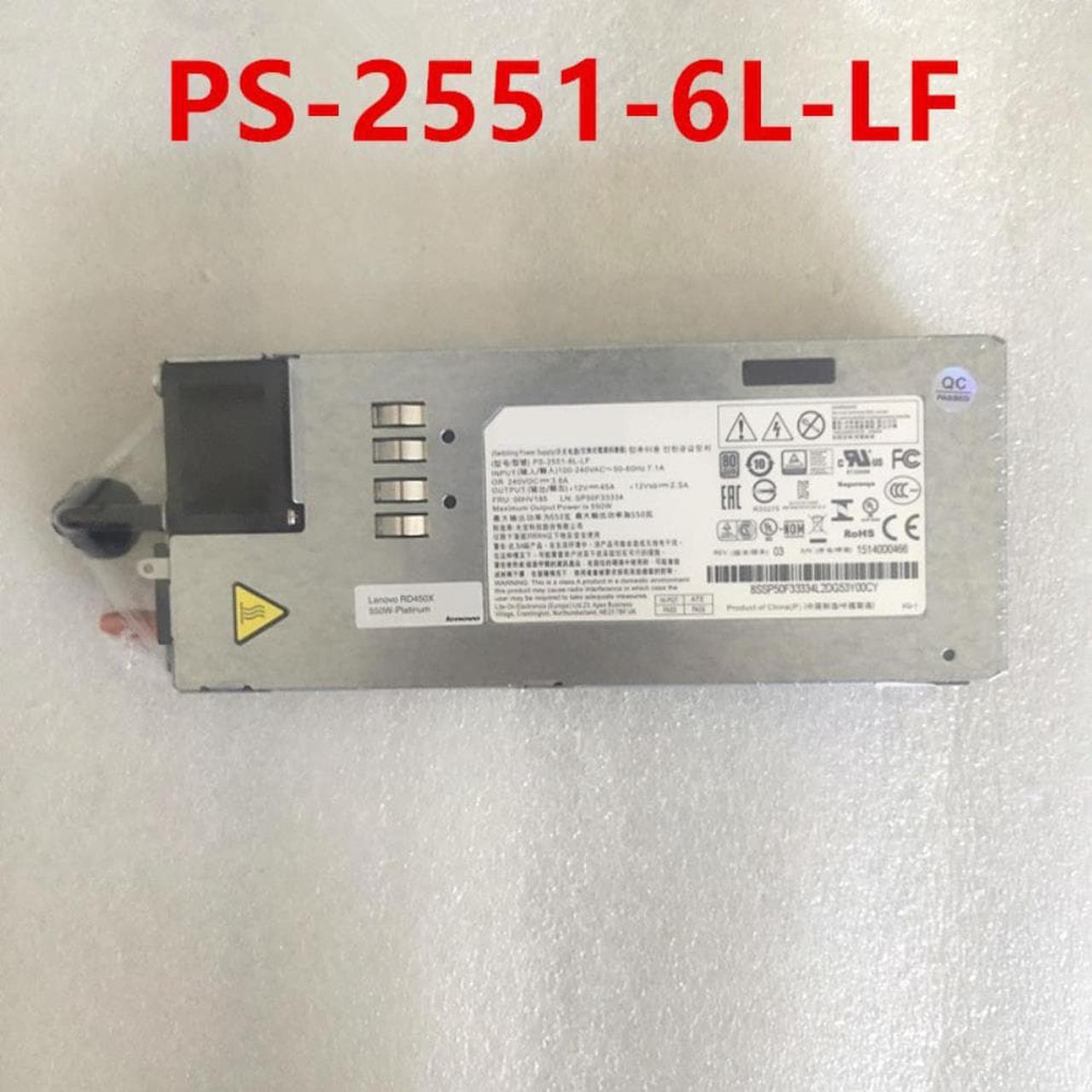 PSU For Lenovo RD650 RD550 RD450 RD350 550W Switching Power Supply PS-2551-6L-LF