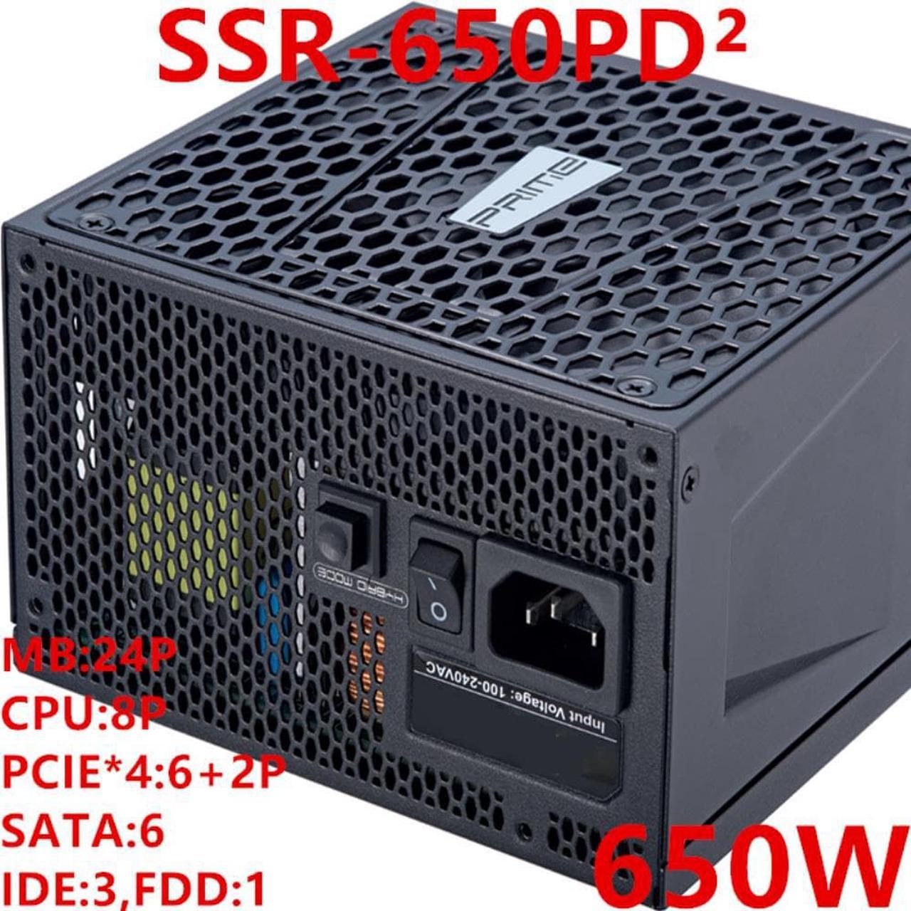 PSU For SeaSonic ATX Fully Modular 80plus Platinum Silent Fan Power Supply Rated 650W Power Supply SSR-650PD²