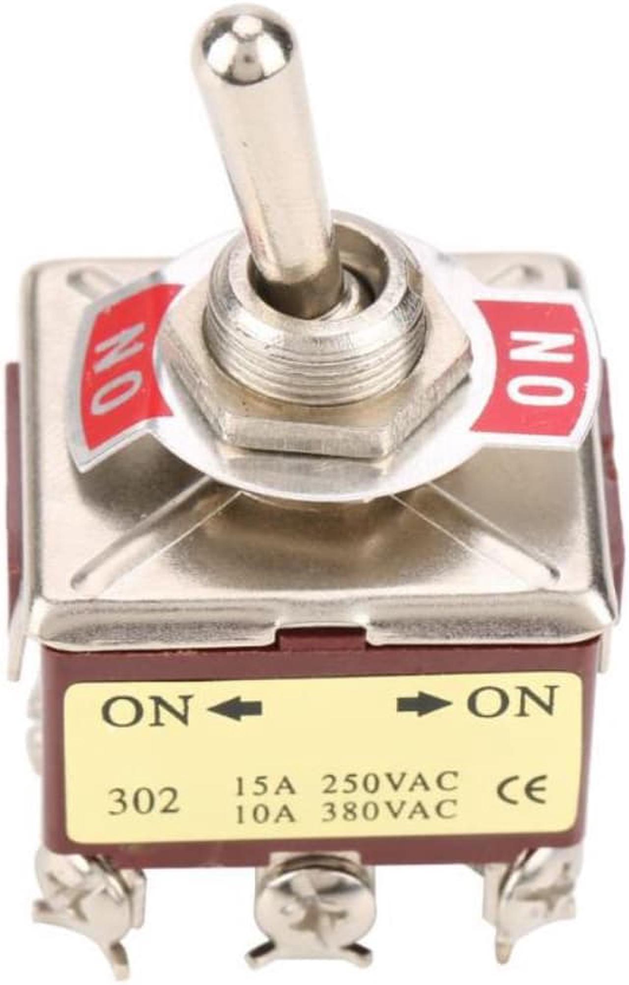 On-On 2 Posisi Saklar Toggle 3PDT 9 Pin 12 Mm 15A/250VAC 10A/380VAC Interruptor Beralih switch