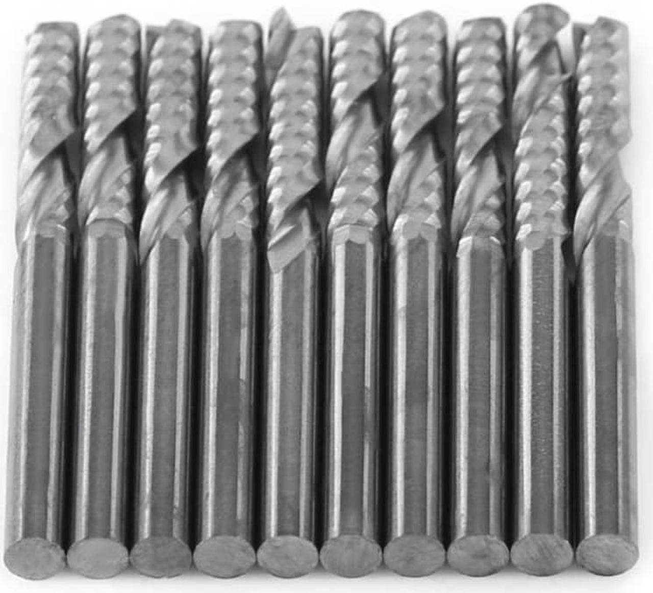 10 Buah Pemotong Penggilingan Seruling Tunggal CNC Bit Router Tungsten Carbide Spiral End Mills 4Mm Shank Alat Pemotong Lurus Bit Penggilingan