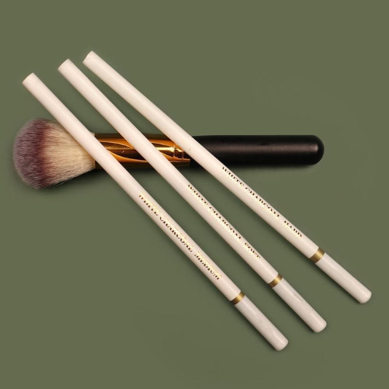Alt view image 4 of 4 - 3 Pcs Pro White Charcoal Pencil Sets White Charcoal Wooden Pencils for Artists