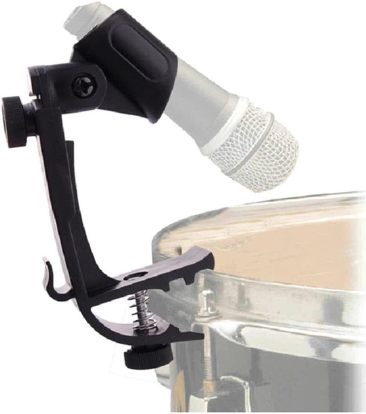 Adjustable Clip On Drum Rim Shockproof Mount Microphone Mic Clamp Stand Holder