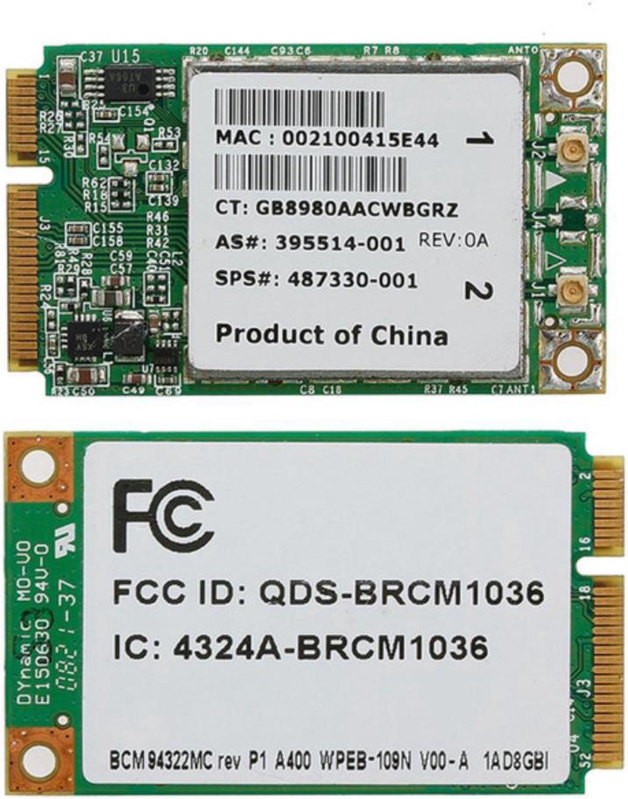 300Mbps 802.11b/g/n WiFi Wireless-N Half Mini PCI-E Card 2.4g/5g Dual Band For HP BCM94322MC 487330-001