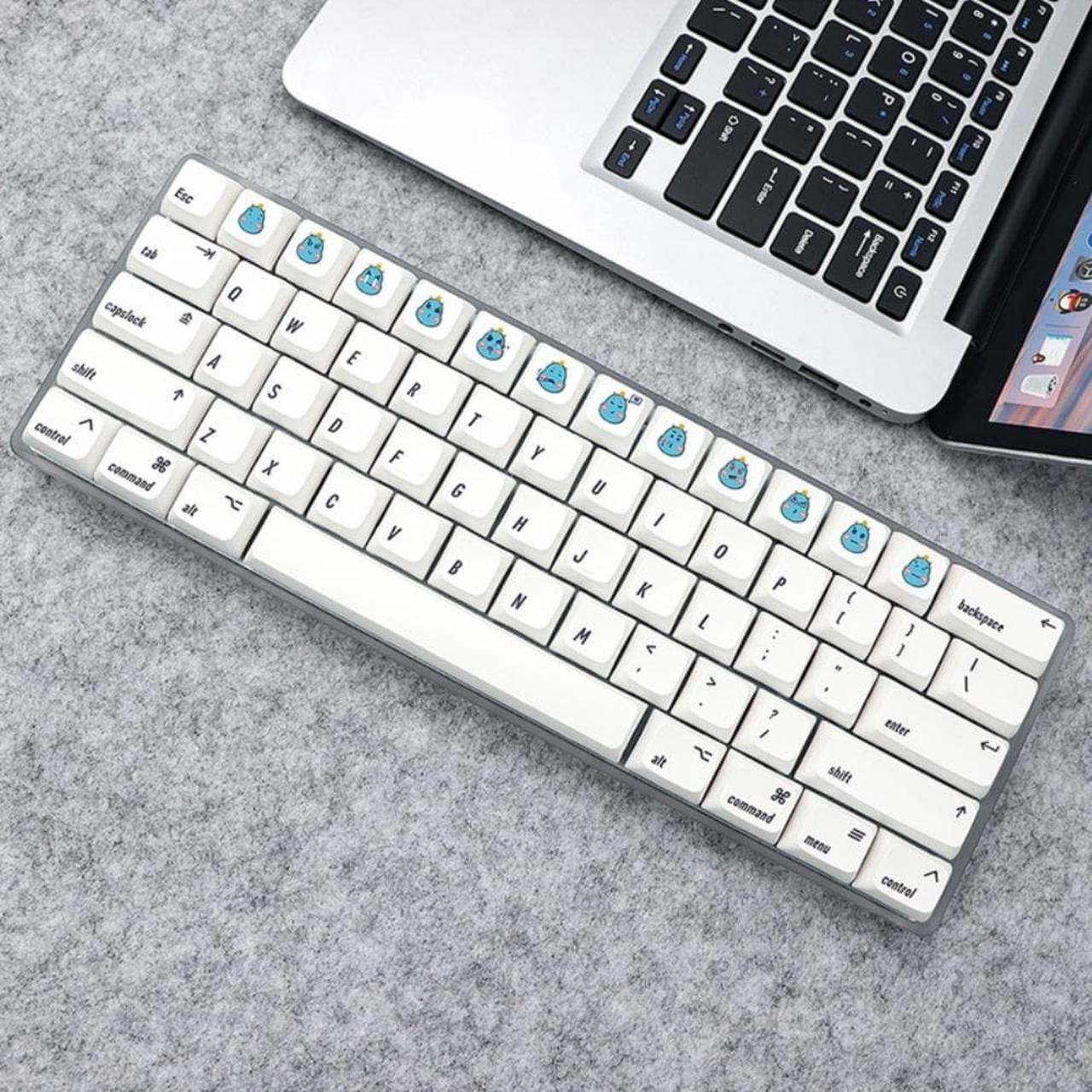 Cute Hippo XDA Profile Keycaps PBT Dye Sublimation Set for Mechanical Keyboard