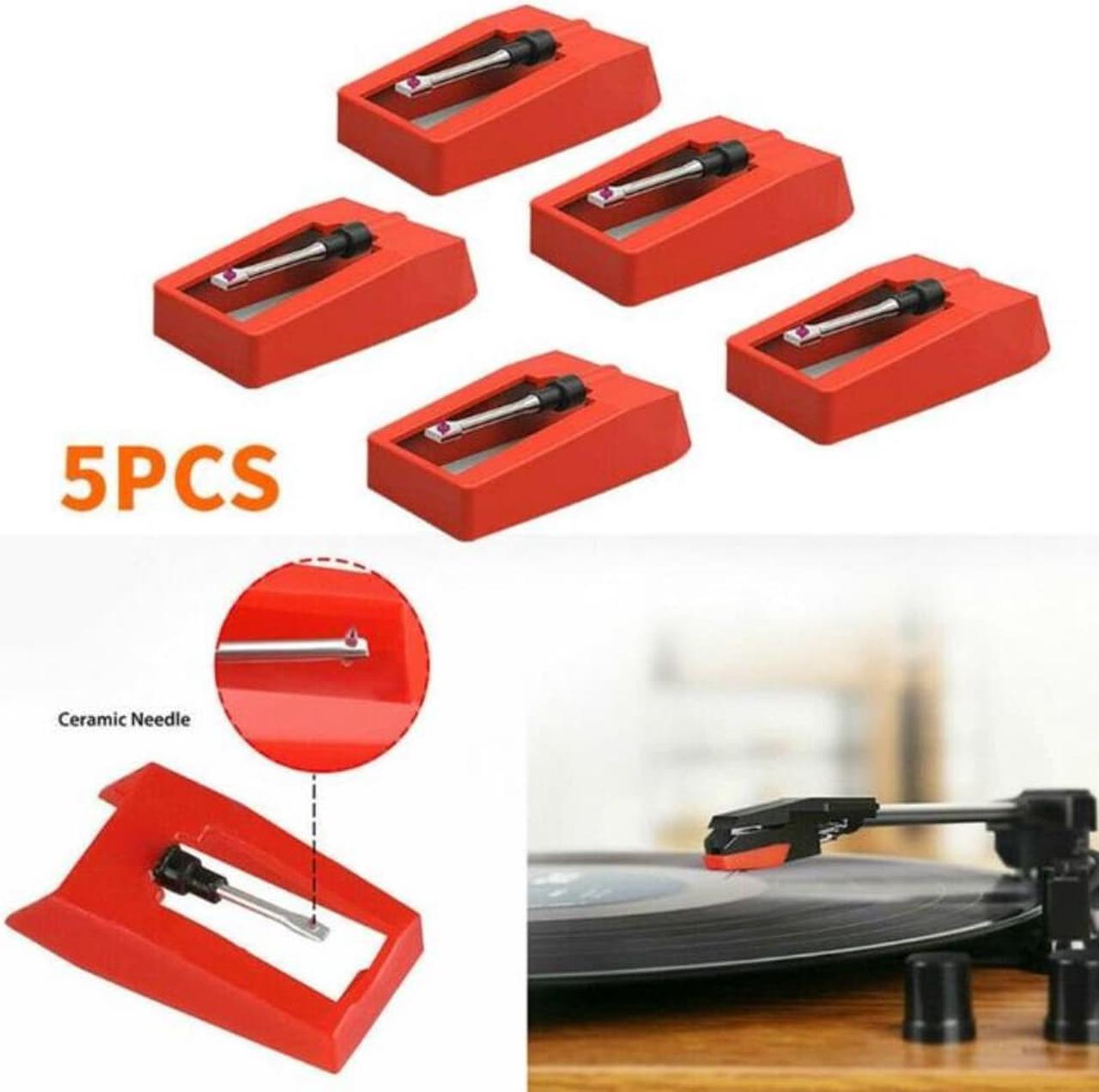 5PCS Universal Replacement Aluminum Record Player Needle Stylus for Music Turntable Spared Repair Parts