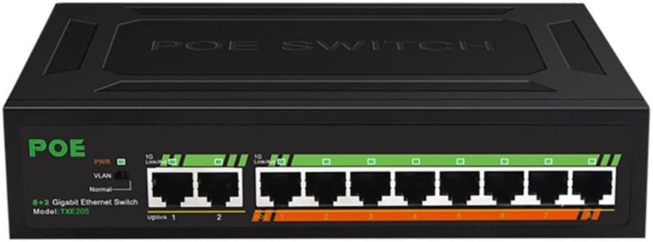 8 Port Gigabit PoE Switch +2-Uplink High-Power PoE Port 1000Mbps Networks Switch