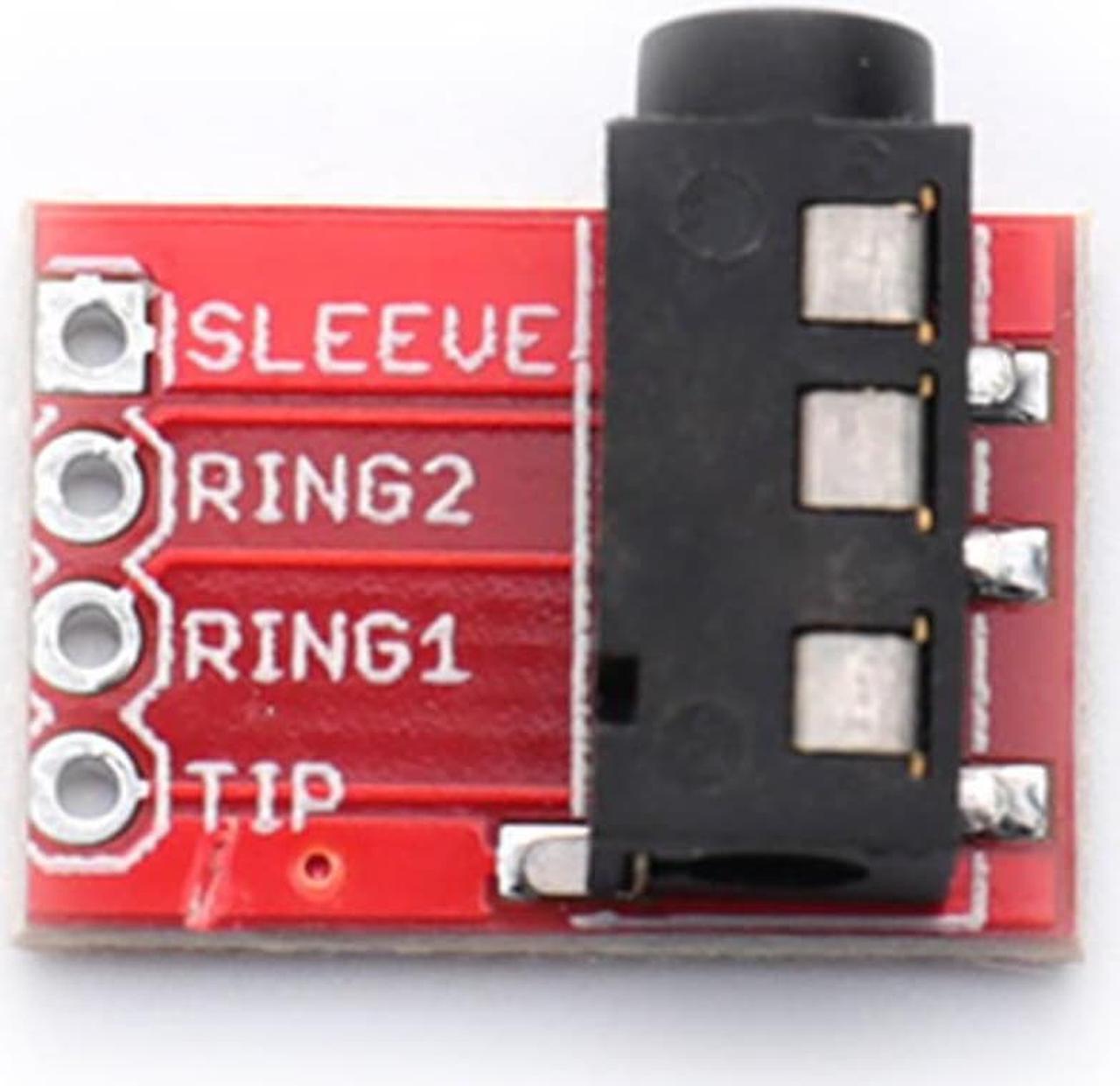 3.5mm Plug Jack Stereo Plastic + Metal TRRS Headset Audio Socket Breakout Board