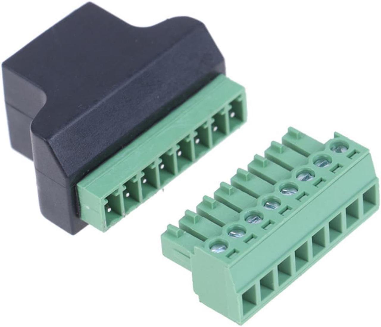 RJ45 to screw terminal adaptor rj45 female to 8 pin connector for CCTV DVR