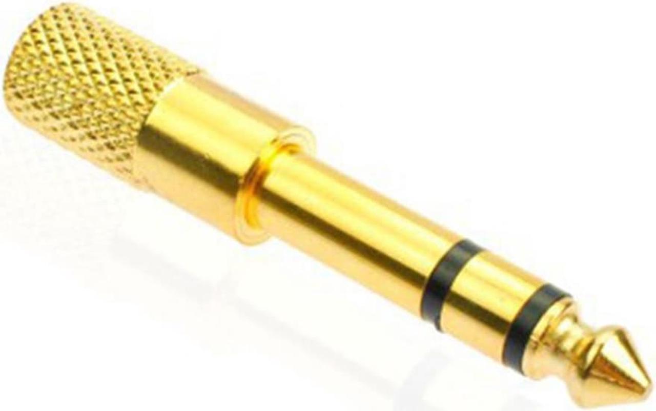 Gold 6.3mm 1/4" Male Plug to 3.5mm 1/8" Female Jack Stereo Headphone Audio Adapter Home Connectors Adapter Microphone