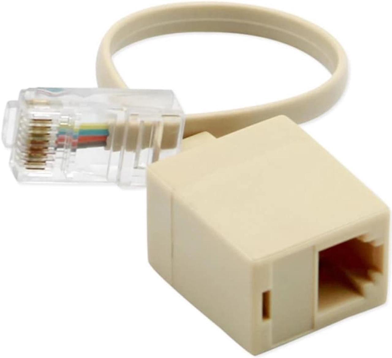 1 PCS 8P4C / RJ45 Male RJ11 6P4C to Female M / F Adapter Telephone Ethernet