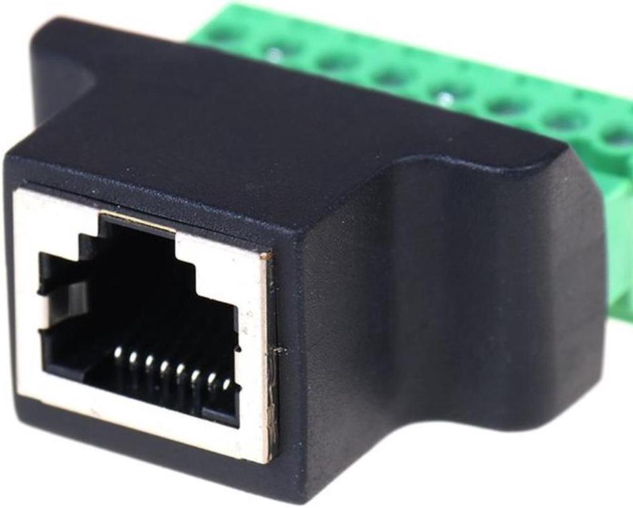 RJ45 Female to Screw Terminal 8 Pin Connector Ethernet Cable Extender Adapter Computer Related Connection and Connectors