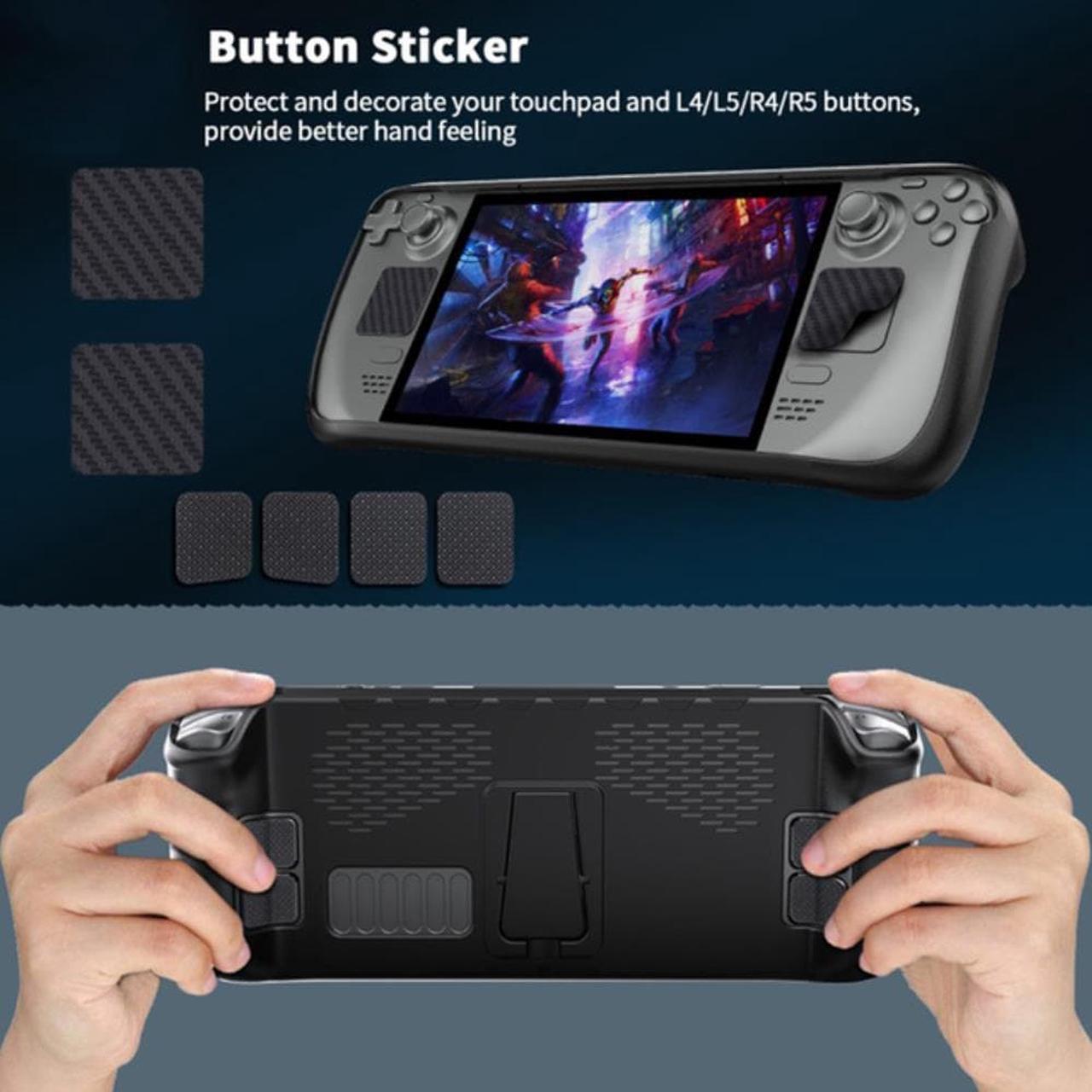 7pcs Case Set Tpu Cover With Stand Touchpad Button Stickers Dustproof Non-slip Game Accessories For Steam Deck Accessories