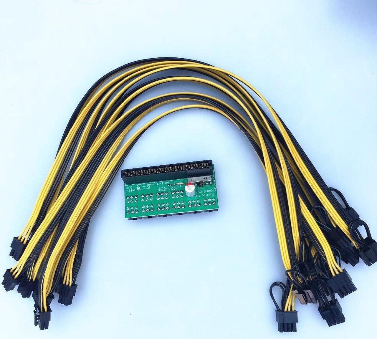 ship DPS-1200FB Power Supply Adapter Board+10 Pcs 6+2P Cable 40cm For Ethereum Mining Breakout Adapter with 10Pcs 8P psu