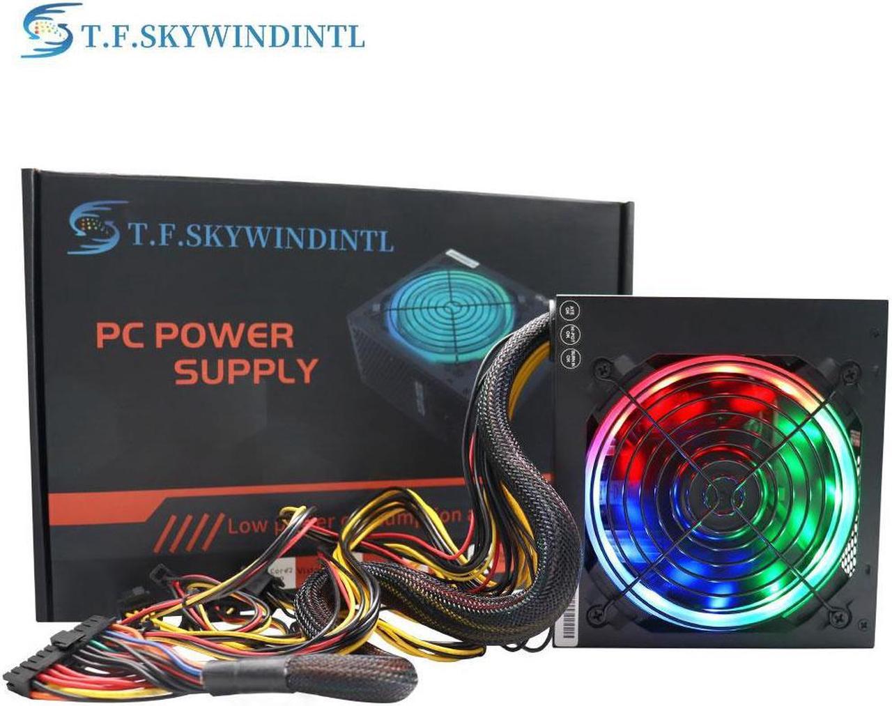 T.F.SKYWINDINTL ATX 400W RGB Computer Power Supply PSU 80 Plus Certified Power Supply For Gaming