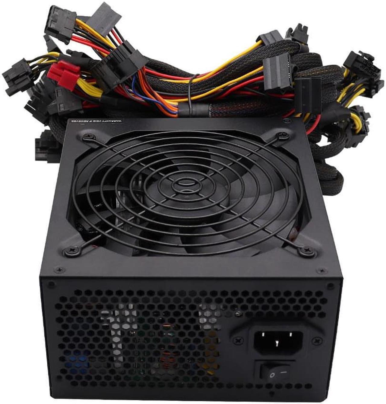 T.F.SKYWINDINTL Cable Mesh 2000W Bitcoin Mining PSU PC Power Supply Computer Mining Machine 8 GPU ATX Ether 12v 4 Pin Power