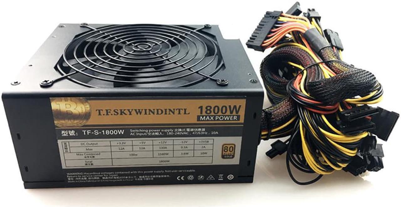 T.F.SKYWINDINTL 1800W Bitcoin PSU Ethereum Coin 1800W PSU Asic Bitcoin Miner 1800W ATX Power Supply Mining rx570 rx560 rx470