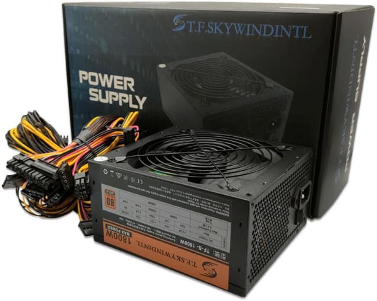 1800W PC Power Supply Miner PSU 95% High Efficiency AC 180-260V ATX Mining Power Source Support 6 CPU Card